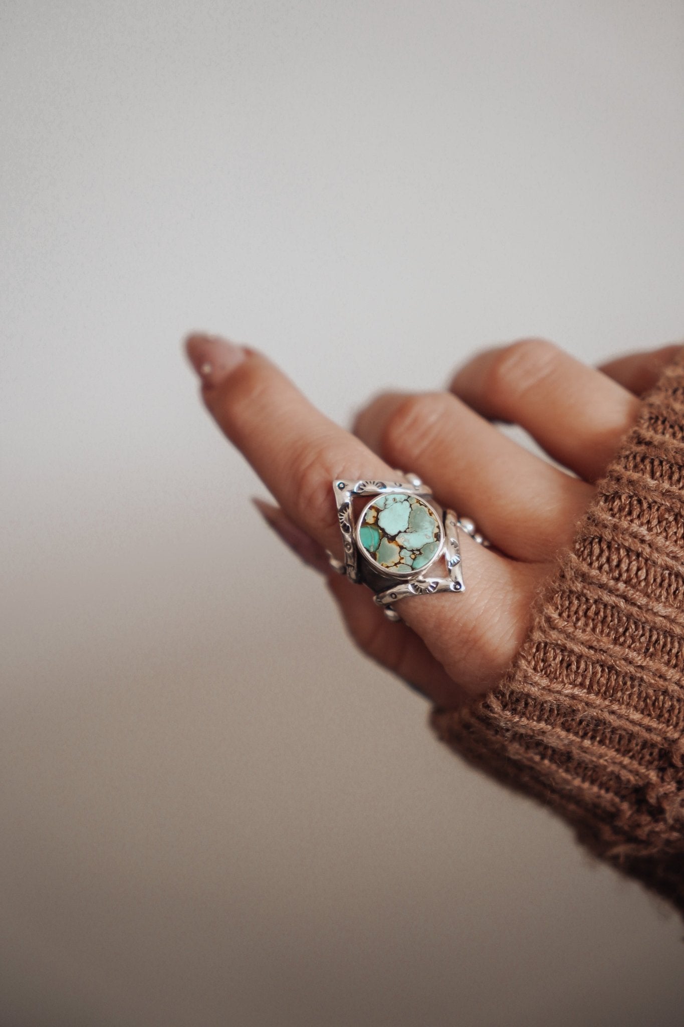 Hubei Turquoise Ring (Size 6.5 - 6.75) - Golden Road Crafted