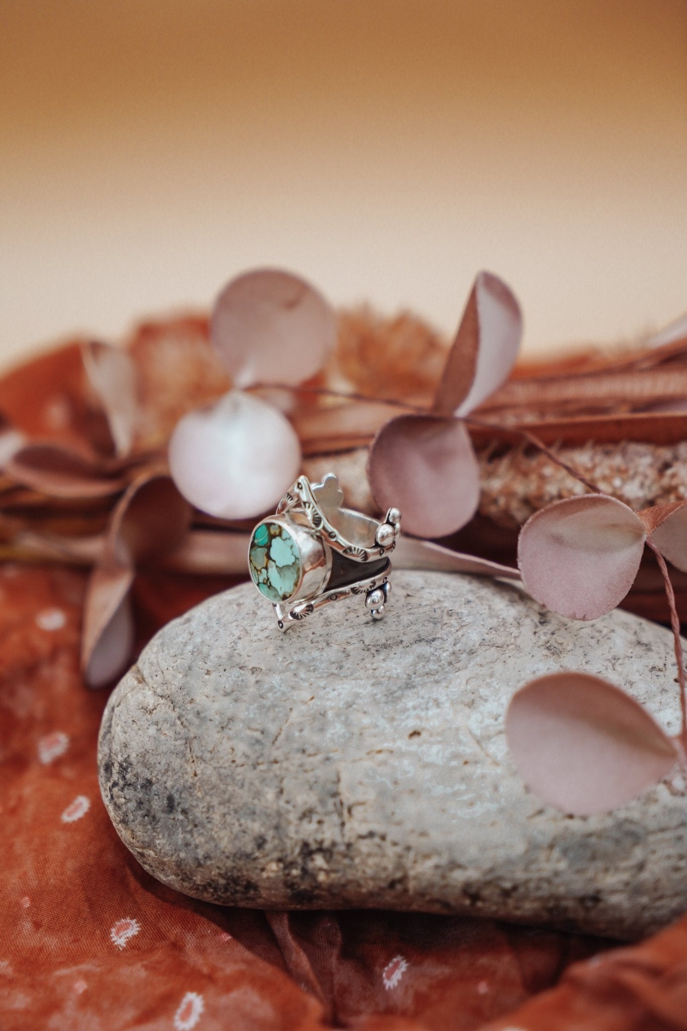 Hubei Turquoise Ring (Size 6.5 - 6.75) - Golden Road Crafted