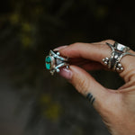 Hubei Turquoise Ring (Size 6.5 - 6.75) - Golden Road Crafted