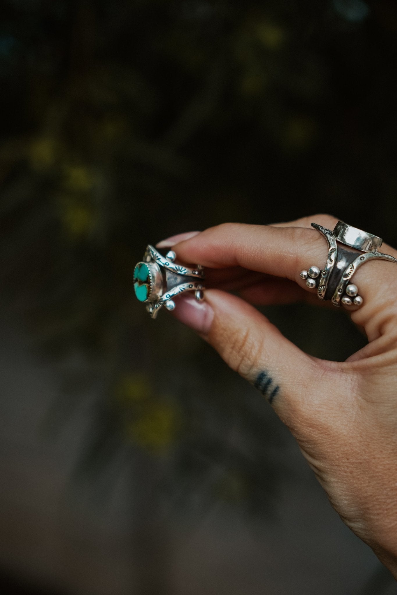 Hubei Turquoise Ring (Size 6.5 - 6.75) - Golden Road Crafted