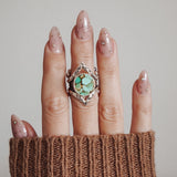 Hubei Turquoise Ring (Size 6.5 - 6.75) - Golden Road Crafted