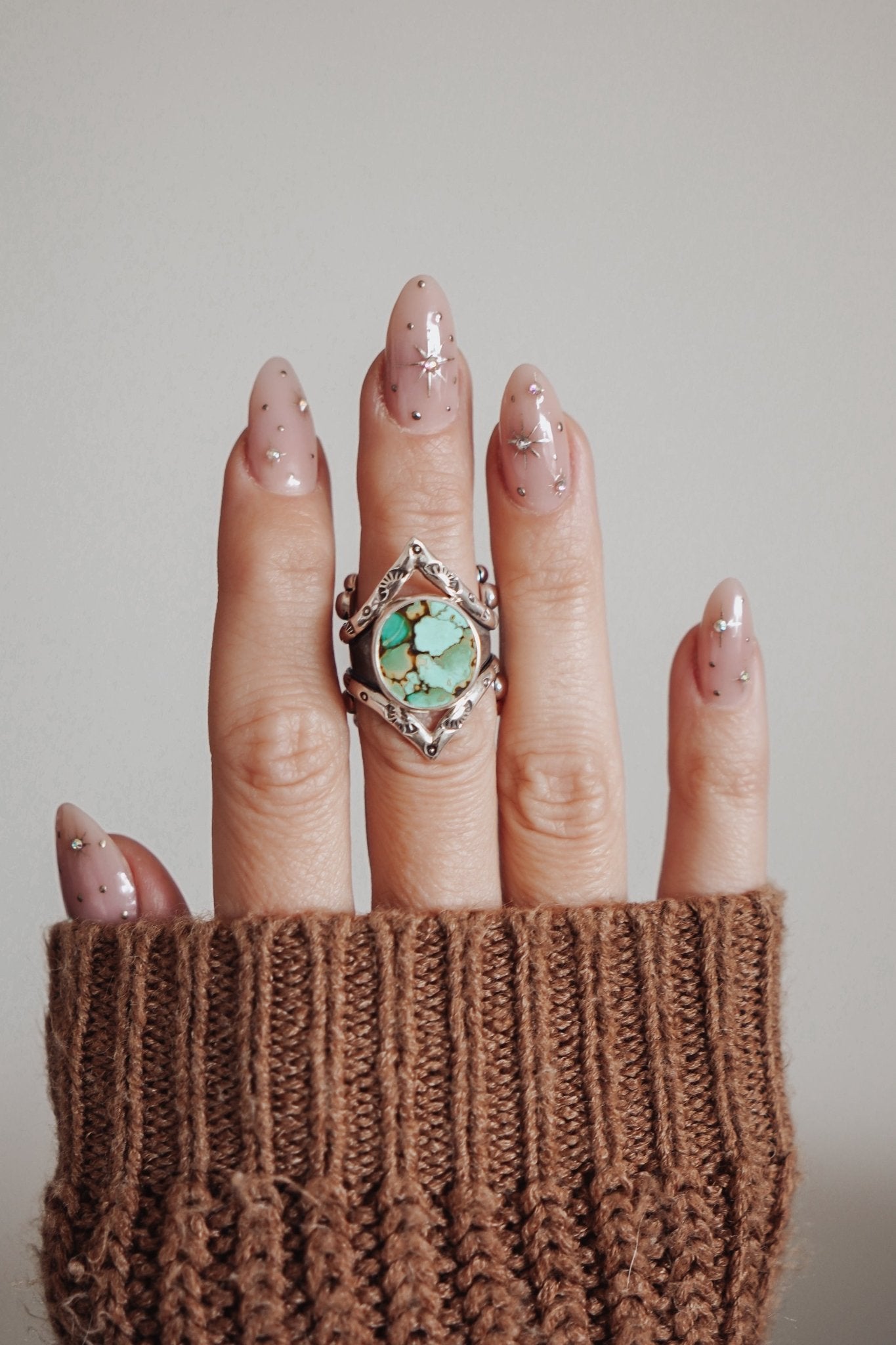 Hubei Turquoise Ring (Size 6.5 - 6.75) - Golden Road Crafted