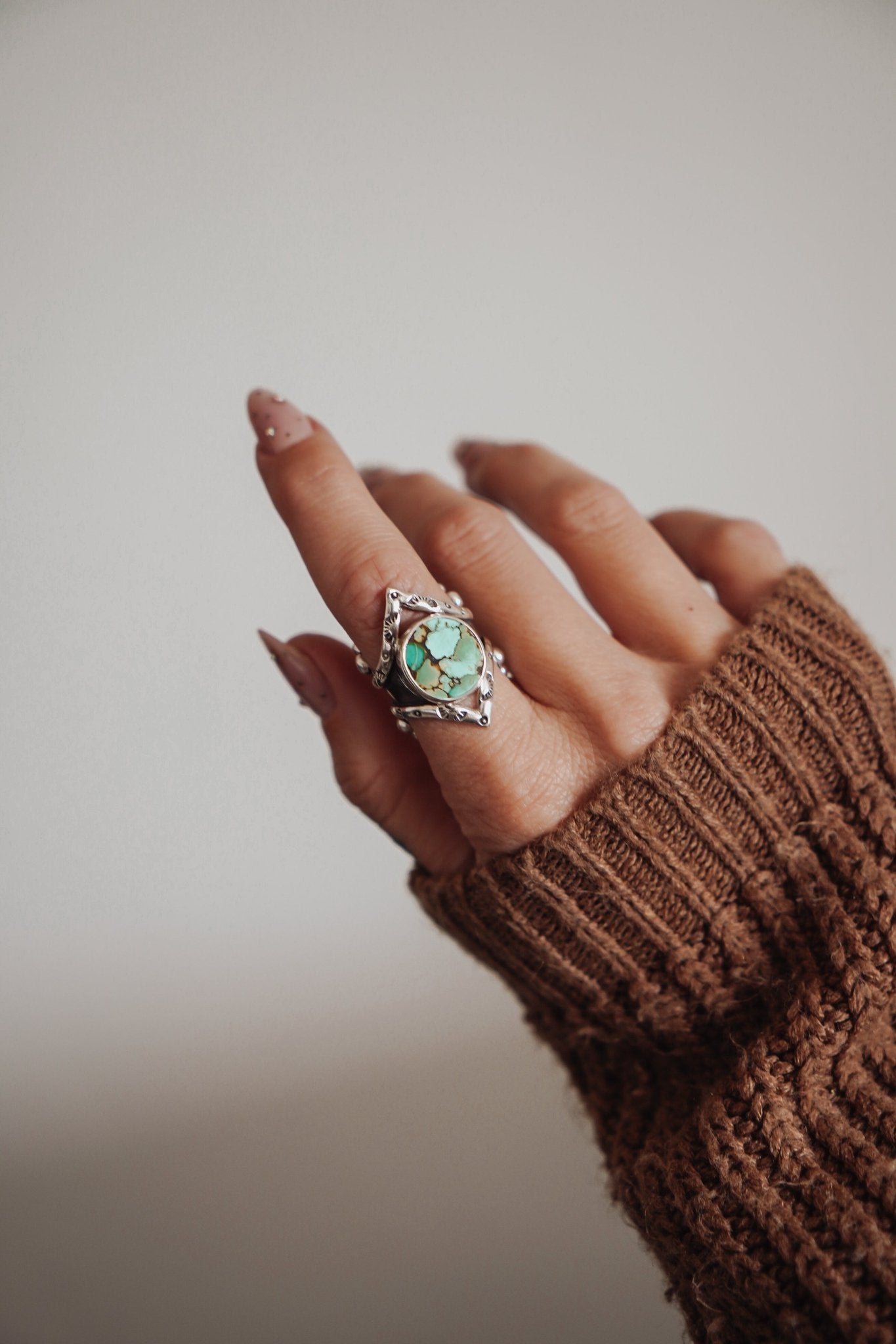 Hubei Turquoise Ring (Size 6.5 - 6.75) - Golden Road Crafted