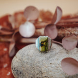 Hubei Turquoise Ring (Size 6.5 - 6.75) - Golden Road Crafted