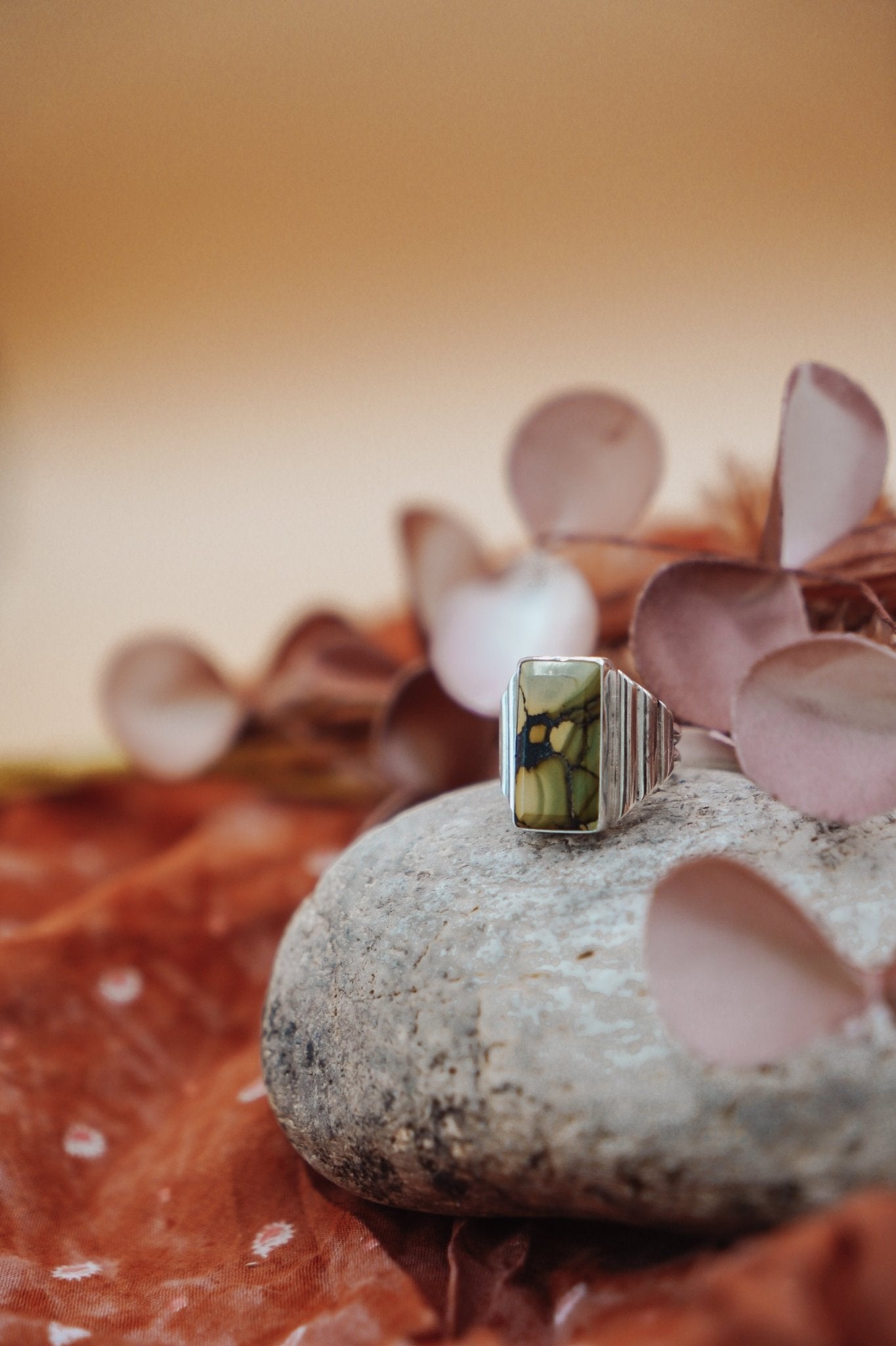 Hubei Turquoise Ring (Size 6.5 - 6.75) - Golden Road Crafted