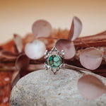 Hubei Turquoise Ring (Size 6.5 - 6.75) - Golden Road Crafted
