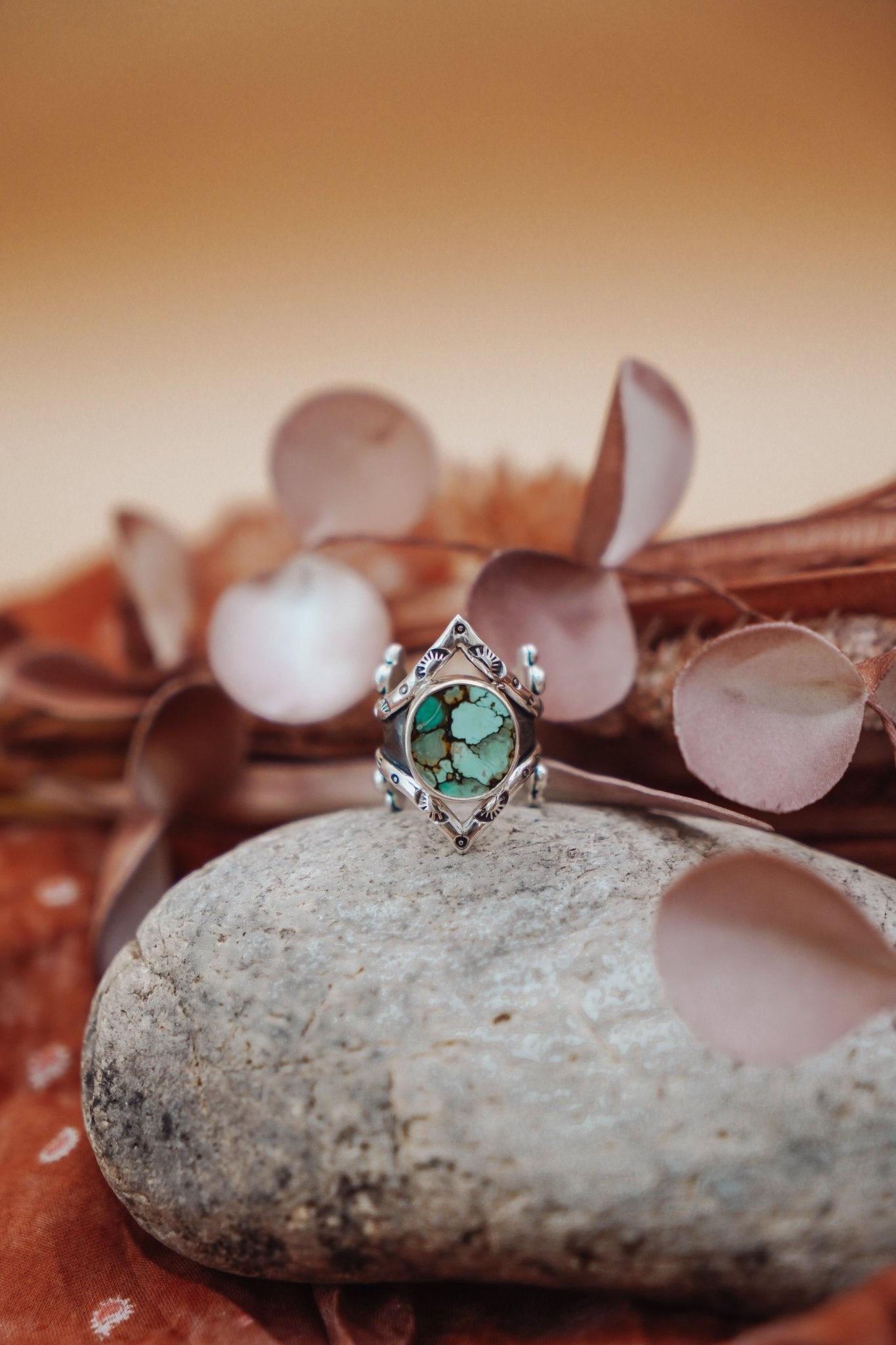 Hubei Turquoise Ring (Size 6.5 - 6.75) - Golden Road Crafted