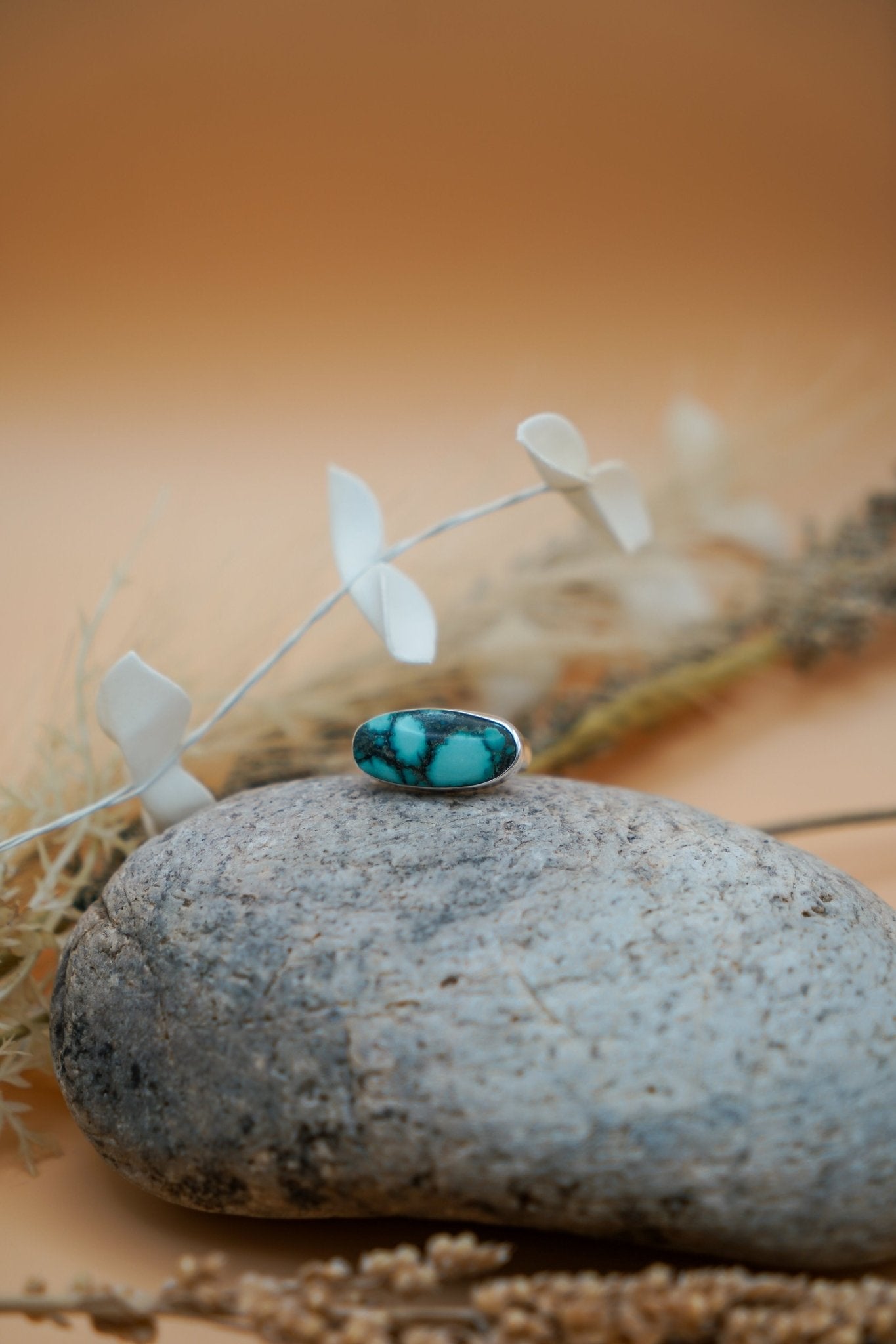Hubei Turquoise Ring (Size 7) - Golden Road Crafted