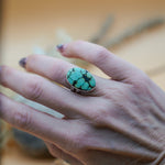 Hubei Turquoise Ring (Size 7) - Golden Road Crafted