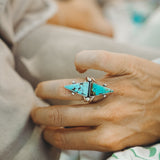 Hubei Turquoise Ring (Size 7) - Golden Road Crafted