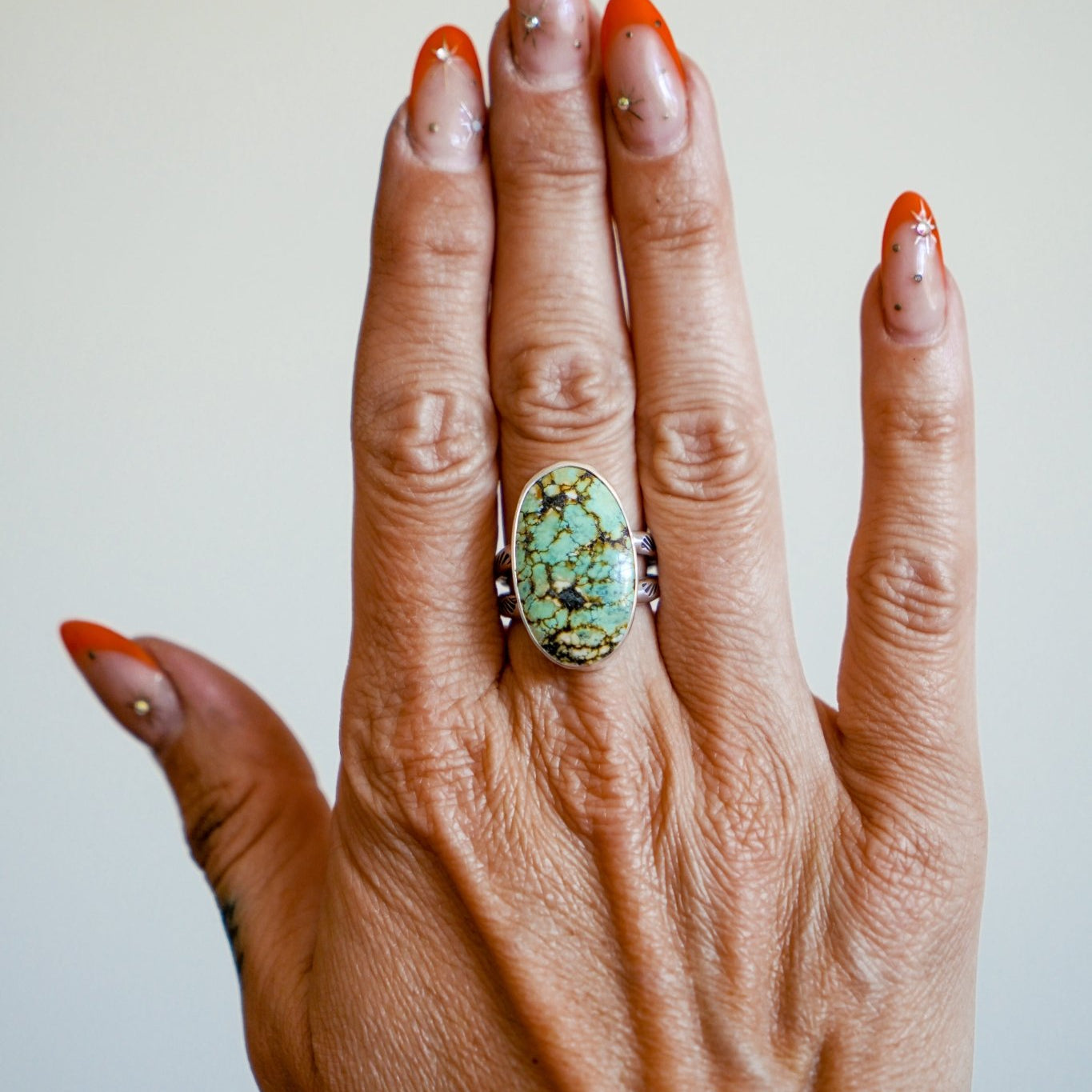 Hubei Turquoise Ring (Size 7) - Golden Road Crafted