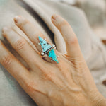 Hubei Turquoise Ring (Size 7) - Golden Road Crafted