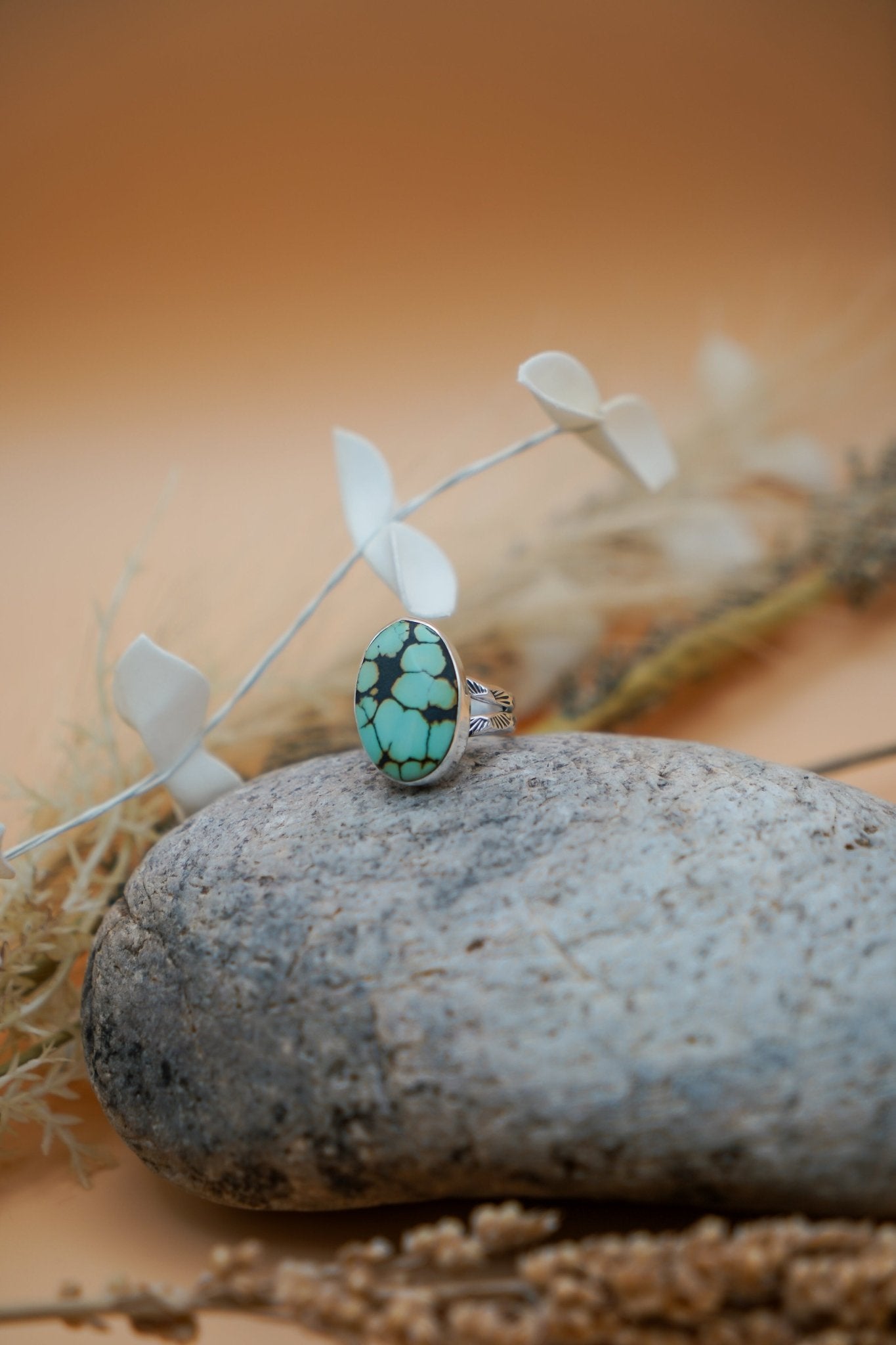 Hubei Turquoise Ring (Size 7) - Golden Road Crafted