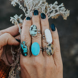 Hubei Turquoise Ring (Size 7) - Golden Road Crafted