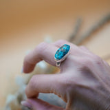 Hubei Turquoise Ring (Size 7) - Golden Road Crafted