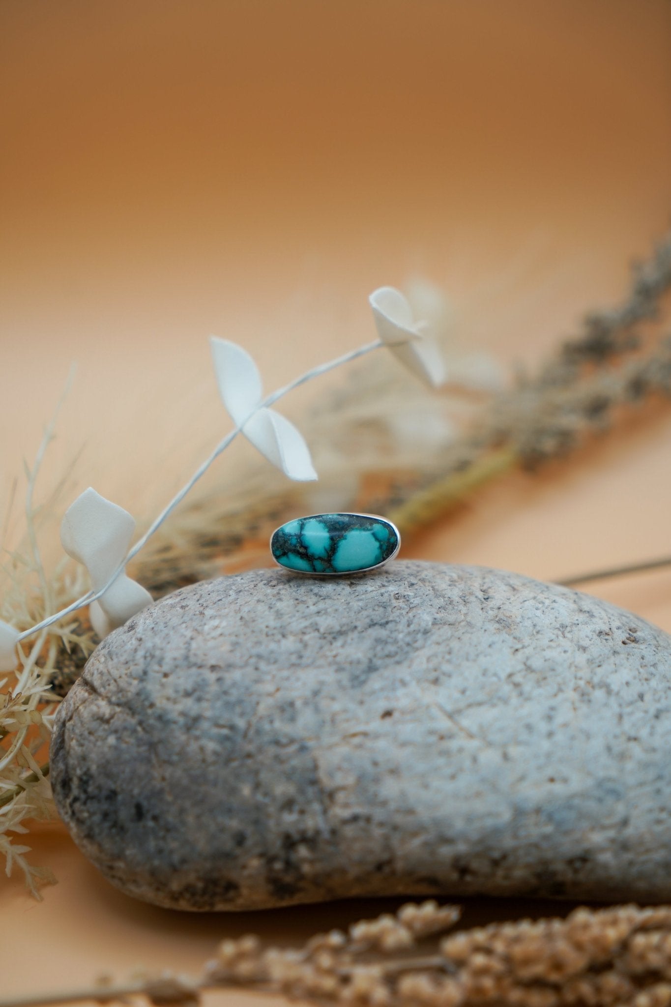 Hubei Turquoise Ring (Size 7) - Golden Road Crafted