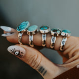 Hubei Turquoise Ring (Size 7) - Golden Road Crafted