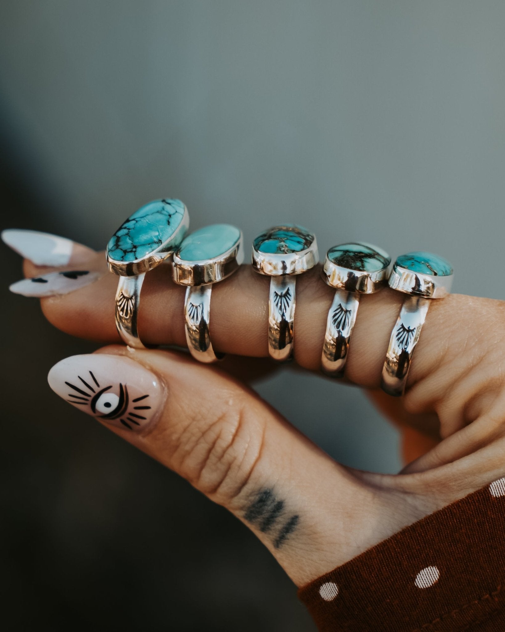 Hubei Turquoise Ring (Size 7) - Golden Road Crafted