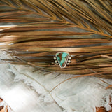 Hubei Turquoise Ring (Size 7) - Golden Road Crafted