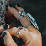 Hubei Turquoise Ring (Size 7) - Golden Road Crafted