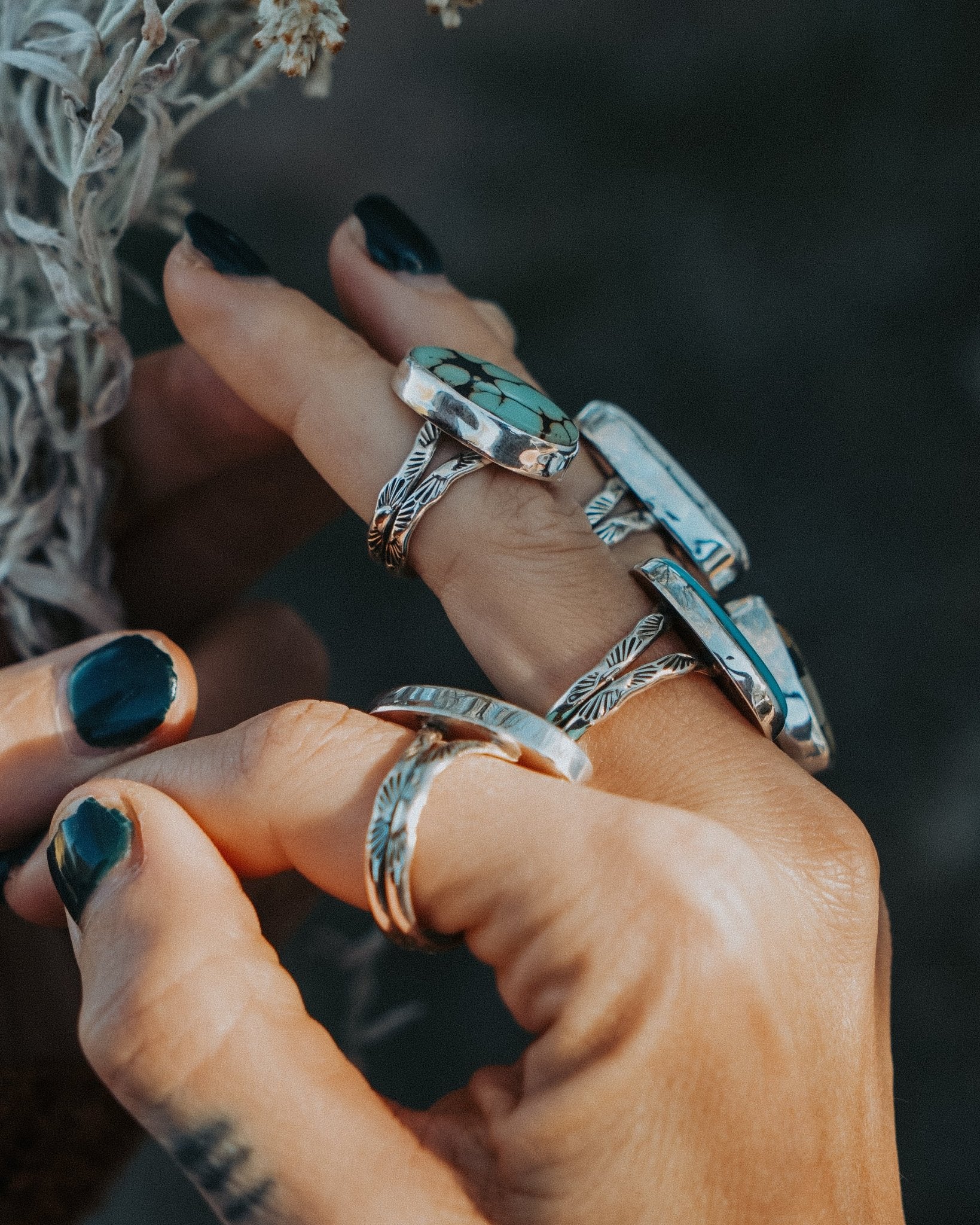 Hubei Turquoise Ring (Size 7) - Golden Road Crafted
