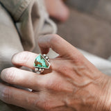 Hubei Turquoise Ring (Size 7) - Golden Road Crafted
