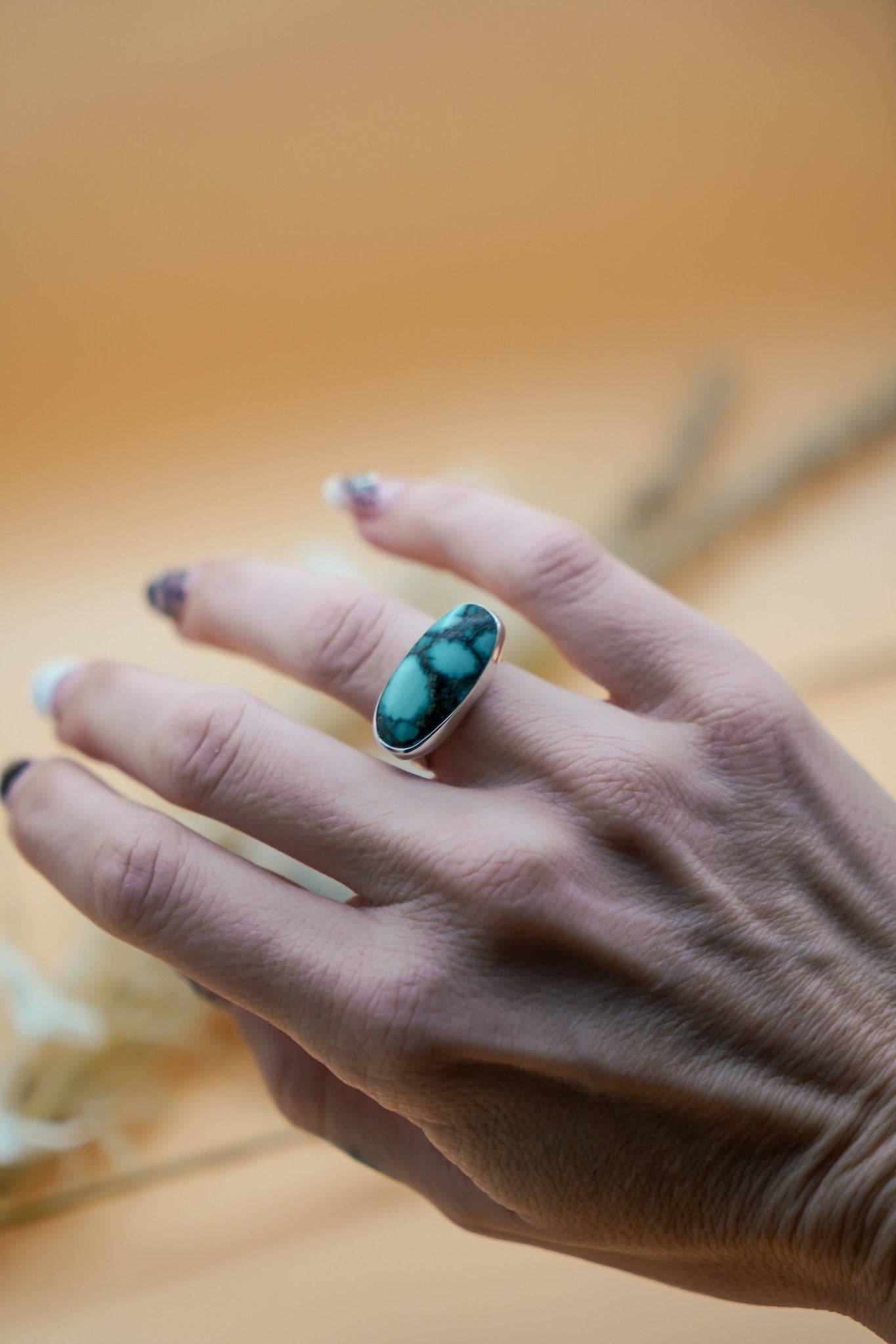 Hubei Turquoise Ring (Size 7) - Golden Road Crafted