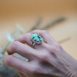 Hubei Turquoise Ring (Size 7) - Golden Road Crafted