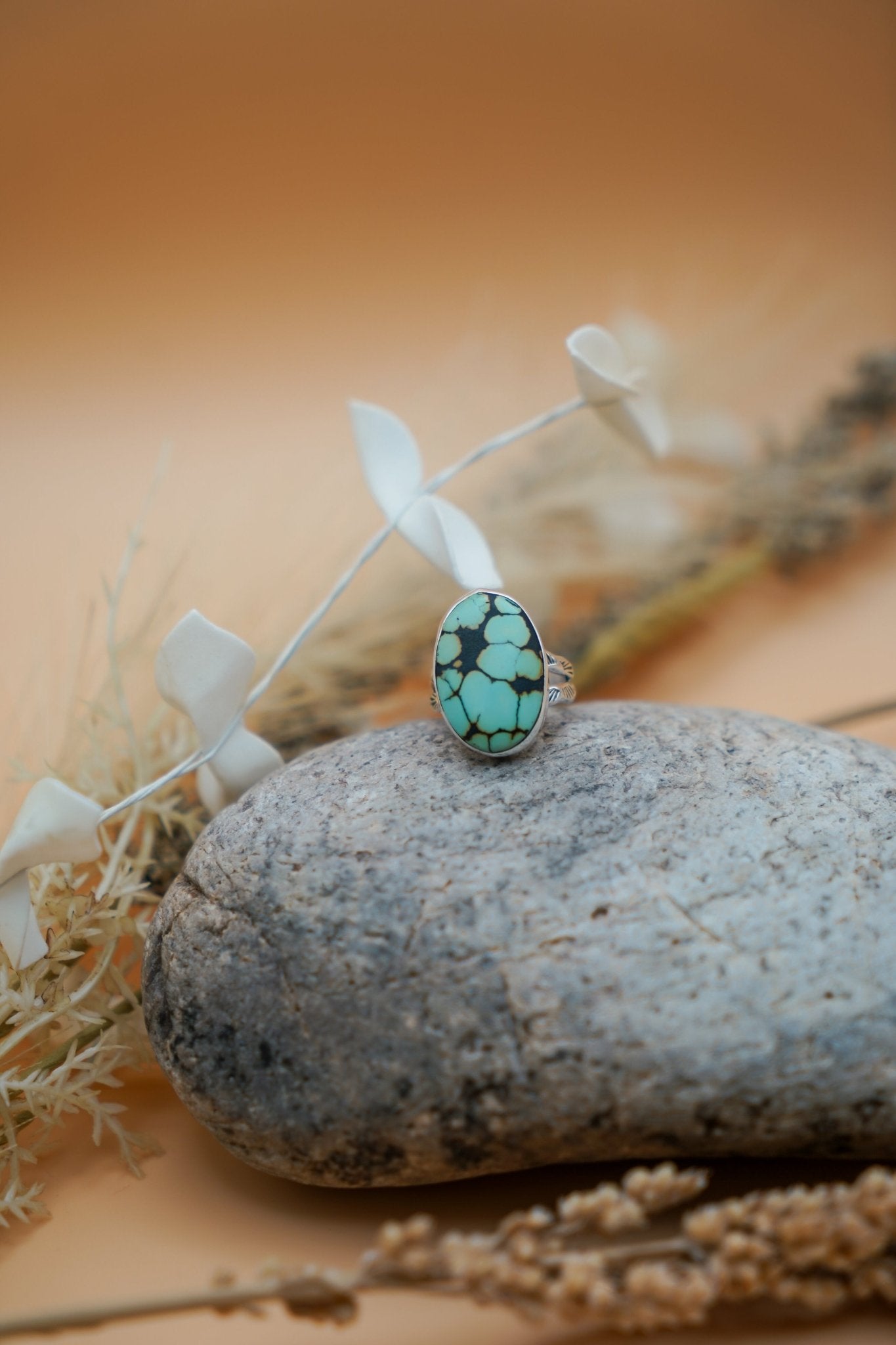Hubei Turquoise Ring (Size 7) - Golden Road Crafted