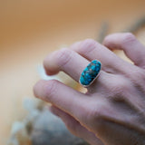 Hubei Turquoise Ring (Size 7) - Golden Road Crafted