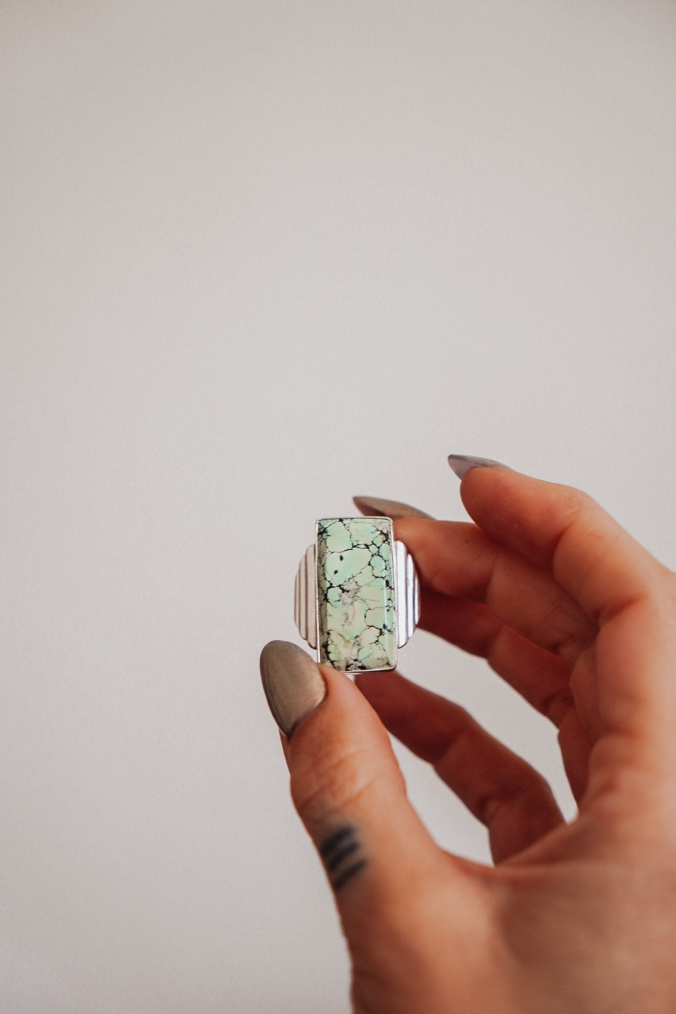 Hubei Turquoise Ring (Size 7.5) - Golden Road Crafted