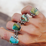 Hubei Turquoise Ring (Size 7.5) - Golden Road Crafted