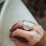 Hubei Turquoise Ring (Size 7.5) - Golden Road Crafted