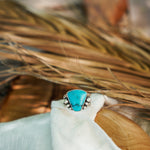 Hubei Turquoise Ring (Size 7.75) - Golden Road Crafted