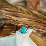 Hubei Turquoise Ring (Size 7.75) - Golden Road Crafted