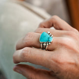 Hubei Turquoise Ring (Size 7.75) - Golden Road Crafted