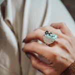 Hubei Turquoise Ring (Size 8) - Golden Road Crafted
