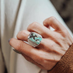 Hubei Turquoise Ring (Size 8) - Golden Road Crafted