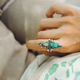 Hubei Turquoise Ring (Size 8) - Golden Road Crafted