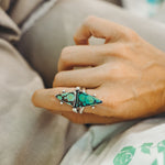 Hubei Turquoise Ring (Size 8) - Golden Road Crafted