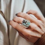 Hubei Turquoise Ring (Size 8) - Golden Road Crafted