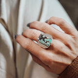 Hubei Turquoise Ring (Size 8) - Golden Road Crafted