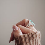Hubei Turquoise Ring (Size 8 - 8.25) - Golden Road Crafted