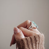 Hubei Turquoise Ring (Size 8 - 8.25) - Golden Road Crafted
