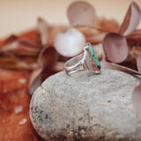 Hubei Turquoise Ring (Size 8 - 8.25) - Golden Road Crafted