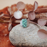 Hubei Turquoise Ring (Size 8 - 8.25) - Golden Road Crafted