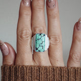 Hubei Turquoise Ring (Size 8 - 8.25) - Golden Road Crafted
