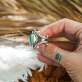 Hubei Turquoise Ring (Size 9) - Golden Road Crafted