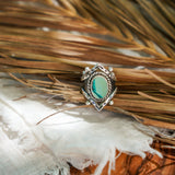 Hubei Turquoise Ring (Size 9) - Golden Road Crafted