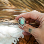 Hubei Turquoise Ring (Size 9) - Golden Road Crafted